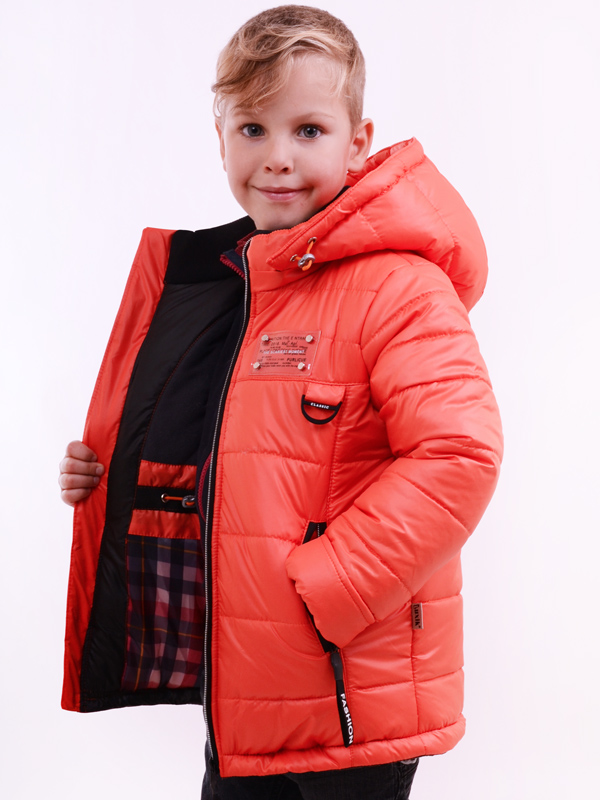 Зимова подовжена куртка LUXIK оранж k33