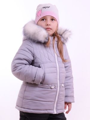 Подовжена куртка для дівчинки LUXIK сірий k30